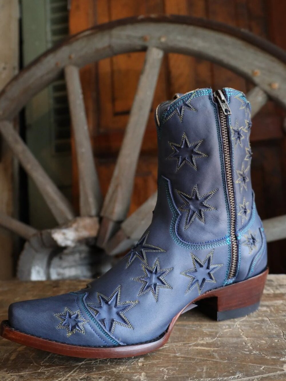 NEW $675 Gorgeous Old Gringo Horsin' Around Short Boots Blue Leather Handmade - Picture 5 of 6